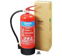 Vigil Dry Powder Fire Extinguisher 6kg - ABC Fire Extinguisher with Bracket - BS EN3 - High Performance for Workshops, Garages, Commercial Premises, Electrical Fires - 5 Year Warranty