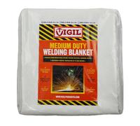 Vigil Medium-Duty Welding Blanket for Industrial Use - 1.8m x 1.8m | Silicone-Coated Glass Fibre Blanket, Heat Resistant up to 350°C, Protects Work Area from Sparks, Flame Retardant Fabric