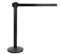 Vigil Retractable Barrier Post With 3 Metre Belt - Black - Ideal For Queues & Crowd Control