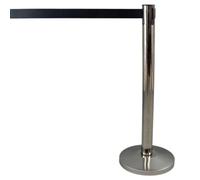 Vigil Retractable Barrier Post With 3 Metre Belt - Silver & Black - Ideal For Queues & Crowd Control