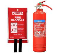 Vigil Safety Bundle - 1Kg Dry Powder Fire Extinguisher & 1M X 1M Fire Blanket