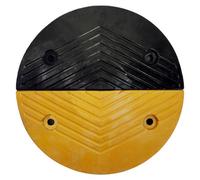 Vigil Speed Bump End Caps - 5Mph (70mm) - Yellow & Black Sections With Fixing Bolts