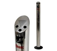 Vigil Stainless Steel Cigarette Bin - Freestanding Post Style - 1.4L Capacity