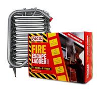Vigil Three-Storey Fire Escape Ladder - Emergency Safety Portable Steel Ladder - Compact Lightweight External Rescue Ladder - 350 Kg Capacity - Universal Window Mounting - 7.5m/24 feet, 6 inches