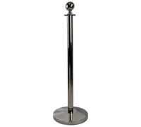 Vigil Vip Rope Barrier Post (Single) - Silver - Luxury Polished Stainless Steel - 1M