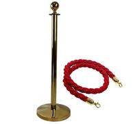 Vigil Vip Rope Barrier Starter Kit (Single) - Gold - 1X Luxury Post & Twisted Rope