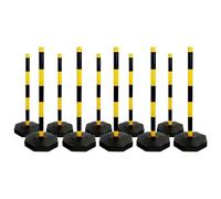 Vigil Warning Post & Base - Black & Yellow - Pack of 10
