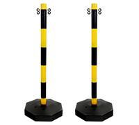Vigil Warning Post & Base - Black & Yellow - Pack of 2