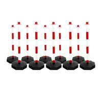 Vigil Warning Post & Base - Red & White - Pack of 10