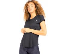 Dare2b Womens Vigilant Lightweight T-Shirt Sweat Wick Antibacterial Fabric for Quick Dry and Comfortability Reflective Detailing for Safety Black