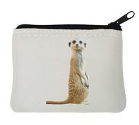 Vigilant Meerkat Art Neoprene Coin Purse Pouch 10x11cm White