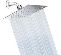 VIGIME Rain Shower Head, High Pressure 6 Inch Square Showerhead, Stainless Steel Ultra-Thin Best Pressure Boosting with Silicone Nozzle, High Flow Rainfall Shower Head (Chrome)