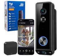 VigiSec Battery Video Doorbell Wireless | 2K 180° Full View Battery Powered or Wired Doorbell Camera with Night Vision, Device Sharing, Two-Way Talk, Live Alerts, Works with Alexa, No Subscription Fee