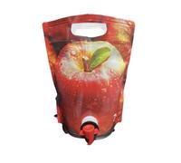 Vigo Presses 3L Drinks Storage Pouch - Keeps Liquids Fresh and Dispenses Them Easily - Apple Print Design Pack of 10