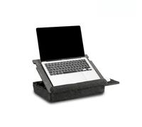 Vigo Wood Laptop Tray - Ergonomic Design with Cushioned Bottom and Mousepad Drawer - Adjustable Height for Comfortable Work Anywhere - Ideal for Home Office, Sofa, Bed (Black)