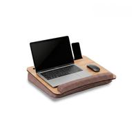 Vigo Wood Laptop Tray for Bed, Lap Desk for Laptop Stand for Bed, Tray with Cushion, Portable lap tray for Home Office Fits up to 16'' Tablet and Phone Holder (Oak & Brown)