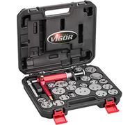 ViGOR Brake Piston Reset Tool Set V1711N I 23 Piece Pneumatic Tool Set Brake Reset Tool for Turning and Pushing Brake Pistons on Various Cars Such as VW, Audi, BMW and Mercedes