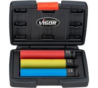 Vigor, Impact Wrench Socket SW21 Long V5932, Impact Wrench Socket for use in Machines, efficient, Drive Square do Hollow 12.5 mm, Output External Hexagonal Profile
