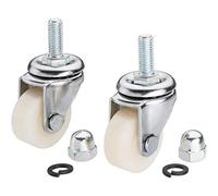 Vigor Pair of Castors for Hydraulic Service Jack, V2632, Aluminium, Swivel, 2 inches, Multi-Surface, 2.0 kg, Silver, White
