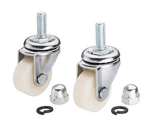 Vigor Pair of Castors for Hydraulic Service Jack, V2632, Aluminium, Swivel, 2 inches, Multi-Surface, 2.0 kg, Silver, White
