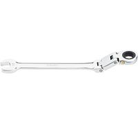Vigor Ratchet Ring Spanner (Double Joint, Fine-Toothed Ratchet Mechanism on The Ring Side) V6752-12, Silver