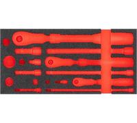 VIGOR Soft Foam Insert V4970-L, Empty, 393 x 188 x 35 mm, Suitable for V4970 Telescopic Ratchet Set, for Safe Storage