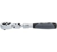 Vigor Telescopic Reversible Ratchet Handle V6614N, 1/4 Inch Square, Extendable from 175-225 mm, 180 Degree Swivel Head, 4 Degree Operating Angle