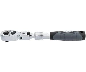 Vigor Telescopic Reversible Ratchet Handle V6614N, 1/4 Inch Square, Extendable from 175-225 mm, 180 Degree Swivel Head, 4 Degree Operating Angle