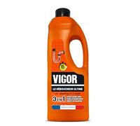 VIGOR Ultimate Unblocker for Hair, Grease and Deposits - Eliminates Bad Odours - Respects Drains - Concentrated Soda Gel - 1L