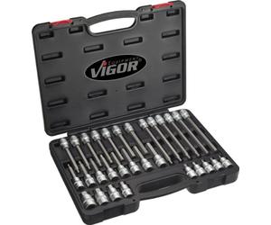 Vigor V1919 Screwdriver Socket Set for Inside Hexagon, 1/2"