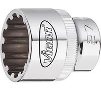 Vigor V1983 Multi-Profile Socket Wrench Bit, 10 mm, 1/2"