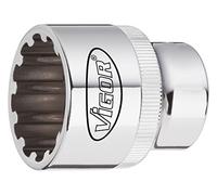Vigor V1984 Multi-Profile Socket Wrench Bit, 11 mm, 1/2" | 1/4 inch (6.3 mm) square hollow, drive 1/4 inch (6.3 mm) square hollow, output multi-profile, SW 11 mm, length l2 25 mm, 20 g