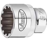 Vigor V1995 Multi-Profile Socket Wrench Bit, 17 mm, 1/2"