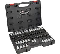 Vigor V2201 Ribe Screwdriver Socket Assortment Set, 1/2"