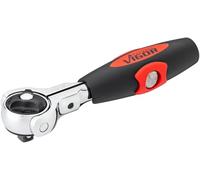 Vigor V4914 Reversible Ratchet, 1/4-Inch Square, T-Handle Function, Fine-Toothed, Ergonomic, for Precise Work in Tight Spaces, Quick Right-Hand Change