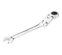 Vigor V6752-10 Ratchet Ring Spanner Double Joint with Fine Toothed Ratchet Mechanism on The Ring Side Silver