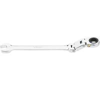 Vigor V6752-11 Ratchet Ring Spanner Double Joint with Fine Toothed Ratchet Mechanism on The Ring Side Silver