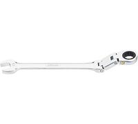 Vigor V6752-13 Ratchet Ring Spanner Double Joint with Fine Toothed Ratchet Mechanism on The Ring Side Silver