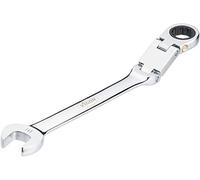 Vigor V6752-14 Ratchet Ring Spanner Double Joint with Fine Toothed Ratchet Mechanism on the Ring Side Silver