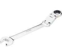Vigor V6752-18 Ratchet Combination Spanner (Double Joint with Fine Toothed Ratchet Mechanism on The Ring Side) Silver
