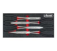 Vigor Vigor_V4995 Double Joint Pliers Set | Length 393 mm, width 188 mm, height 35 mm, 1510 g, 4-piece, 2K soft foam insert, VIGOR 2-component soft foam inserts