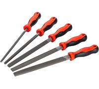 Vigor Workshop File Set V1786/5, 5 Pieces, Flat, Half Round, Round, Triangular, Square, Cut 2, Ergonomic Handle, for Workshop, Industry, Crafts