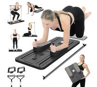 VigorEdge Pilates Board Reformer Sets,Foldable Pilates Equipment for Home Workout,5 in 1 Multifunction Reformer Machine Portable Gym Equipment for Women(Dark Gray)