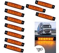 VIGORFLYRUN PARTS LTD 10x 6 LED 3.8" Side Marker Clearance Light Amber Trailer Lights, for 12V Truck Bus Boat Cab RV Lorrieds SUV External Lights