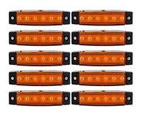 VIGORFLYRUN PARTS LTD 10x 6 LED 3.8" Side Marker Clearance Light Amber Trailer Lights, for 24V Truck Bus Boat Cab RV Lorrieds SUV External Lights