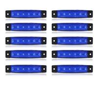 VIGORFLYRUN PARTS LTD 10x 6 LED 3.8" Side Marker Clearance Light Blue Trailer Lights, for 12V Truck Bus Boat Cab RV Lorrieds SUV External Lights
