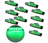VIGORFLYRUN PARTS LTD 10x 6 LED 3.8" Side Marker Clearance Light Green Trailer Lights, for 24V Truck Bus Boat Cab RV Lorrieds SUV External Lights