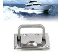 VIGORFLYRUN PARTS LTD 1pc Stainless Steel Ring Handle Flush Hatch Locker Cabinet Pull Lift for Boat Marine Yacht Hardware 76x56mm