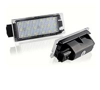 VIGORFLYRUN PARTS LTD 2pcs LED Car License Plate Lights Lamps Assembly Set for Megane 2 Clio Laguna 2 Megane 3 Twingo Master Vel Satis, 18 LED Canbus 12V Error Free White Lamp
