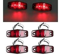 VIGORFLYRUN PARTS LTD 4X 2 LED Side Marker Lights Assembly Waterproof Clearance Position Side Lamps For Trailer Van Caravan Truck Lorry Car Bus - Red